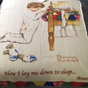 Norman Rockwell Boy's Town Fleece Blanket Lord’s Prayer 🙏